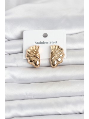 Eseno Select 316L Çelik Gold Renk Vintage Model Kadın Küpe