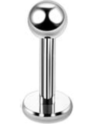 Starseven Cerrahi Çelik 6mm Arkası Düz Barlı Küçük Boy Piercing, Gümüş