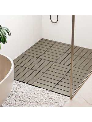 Starseven Porsima 1177 Bahçe Balkon Teras Banyo Paspası 9lu Zemin Karosu Latte