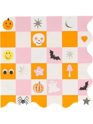 Starseven Meri Meri - Groovy Halloween Icon Large Napkins - Cadılar Bayramı Karakterli Peçeteler (L) (16'lı)