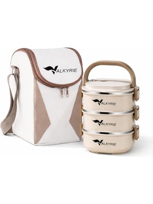 Starseven Valkyrie 3 Katlı Yemek Kabı 2100 ml – Termal Çantalı Lunch Box, 304 Paslanmaz Çelik, Bpa Içermez