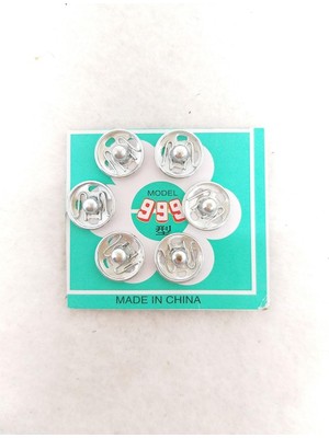 Starseven Benim Marifetlerim - Gümüş Çıt Çıt Düğme 10 mm 6 Adet
