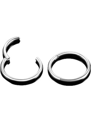 Starseven 316L Cerrahi Çelik 1 Adet Klipsli Tam Halka Piercing Kararmaz (1 mm Ince Barli) Silver