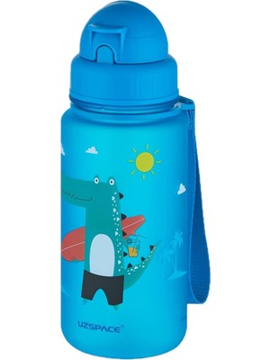 Starseven Uzspace Figürlü 400 ml Pipetli Tritan Çocuk Su Matarası