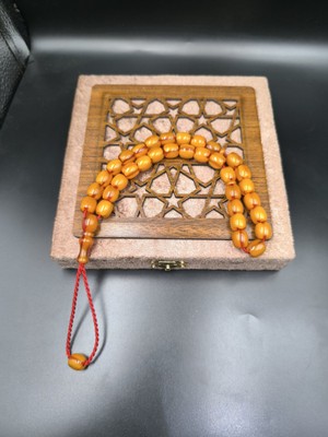 Onurlu Tesbihane Rüzgar Gölü Herazon Hareli Osmanlı Benzetme Sıkma Kehribar Tesbih (11X10 Mm)
