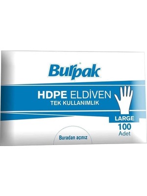 Starseven Burpak Pet Hışır Şeffaf Eldiven L Beden 100'LÜ