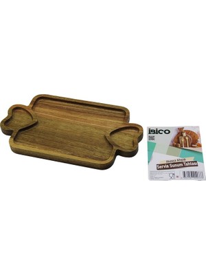 Eseno Select Akasya Dikdörtgen 3 Bölmeli=2in1 Kalp Kulp - Bölme + 1 Ahşap Bambu Servis Sunum Tepsi - Tahtas