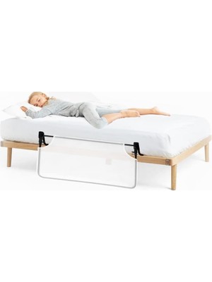 Starseven Agubugu Baby - Desensiz Beyaz Fileli Katlanabilir Yatak Bariyeri 120 cm