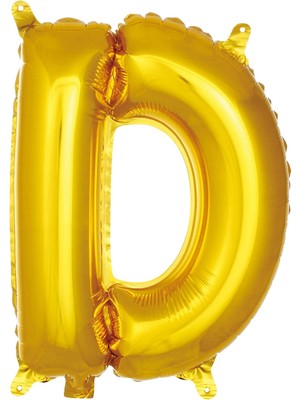 Starseven D Harfi 16 Inç Gold Renk Folyo Balon 36 cm (Altın)
