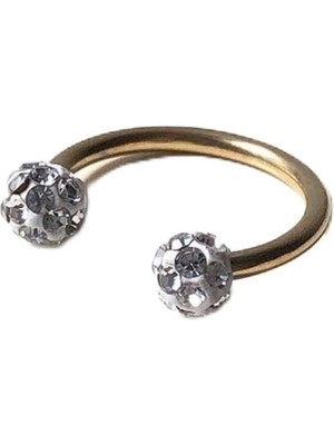 Starseven Taşlı Top Gold Piercing
