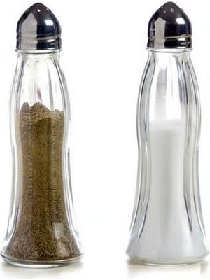 Starseven Cam Tuzluk Karabiberlik 2'li Tuzluk Salty Tuz Karabiberlik Black White
