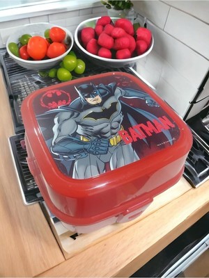 Starseven Batman Yemek Kabı, Kırmızı, Çocuk Beslenme Kutusu