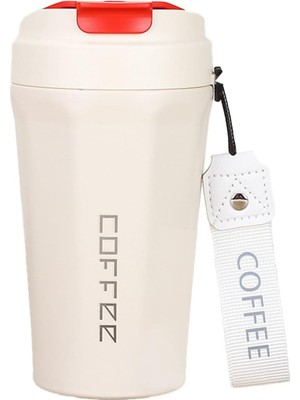 Starseven Komple 304 L Çelik Beyaz 410 ml Kahve El Termos Mug CIN398BY