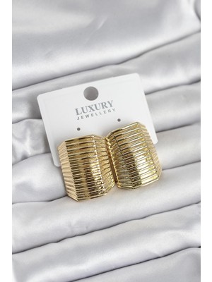 Eseno Select Gold Renk Pirinç Vintage Esintili Statement Küpe