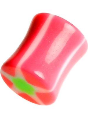 Starseven Rouge Moulin Karpuz Desen Bioplast Tunnel Piercing TDGR00836, Pembe