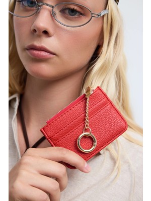 Shule Bags Nook Fermuarlı Charm Kartlık Kırmızı