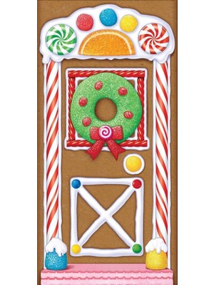 Starseven Beistle Baskılı Plastik Zencefilli Ev Kapı Kapağı Kapalı/dış Mekan Noel Partisi Süslemeleri, 76 x 1