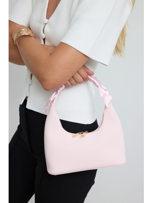 Shule Bags Laguna Fular Detaylı El ve Çapraz Çanta Pudra Pembe