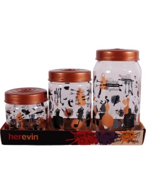 Starseven Herevin 139357-810 Desenli Kavanoz Seti 3'lü (425-660-1000 Ml)