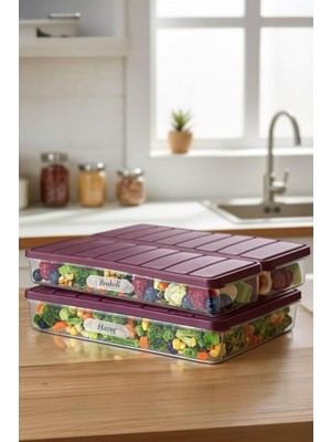 Starseven 3'lü Set (1 Adet 2,25 2 Adet 1 Lt.) Nora Organizer Buzdolabı Buzluk Düzenleyici Saklama Kabı-Gri