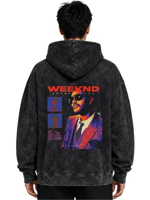 Sevbano The Weeknd Rapper Şarkıcı Baskılı Unisex Oversize Yıkamalı Premium Hoodie Sweatshirt