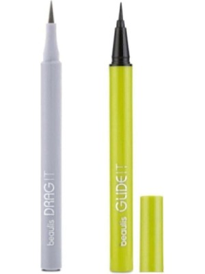 Starseven Drag It Inkpen Keçe Uçlu Eyeliner + Glide It Fırça Uçlu Eyeliner, Siyah, Set