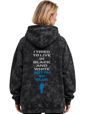 Sevbano Billie Eilish Şarkıcı Baskılı Unisex Oversize Yıkamalı Premium Hoodie Sweatshirt