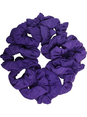 Starseven Motique Accessories 12'li Paket Düz Saç Tokası Scrunchies - Mor