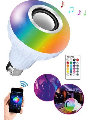 Uravas Store Bluetooth Hoparlörlü ve Uzaktan Kumandalı Beyaz LED Lamba, 2 Yıl Garantili - Elektronik