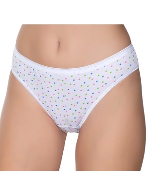 Gümüş 6097 12'li Kadın Likralı Ince Bel Yıldız Baskılı Bikini