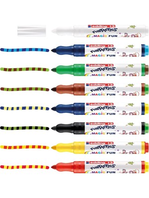 Starseven Edding 13 Funtastics Magic Marker Kalem – Renkli – 8 Kalem – Yuvarlak Uç 2 – 4 mm – Çocuklar Için S