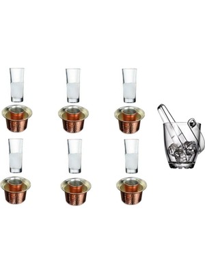 Starseven Pasabahce 14 Parça Bakır Ehlikeyf Rakı Meşrubat Seti 8695412023884125