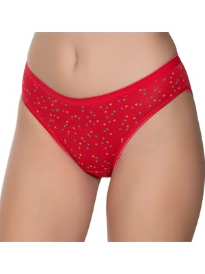 Gümüş 6097 12'li Kadın Likralı Ince Bel Yıldız Baskılı Bikini