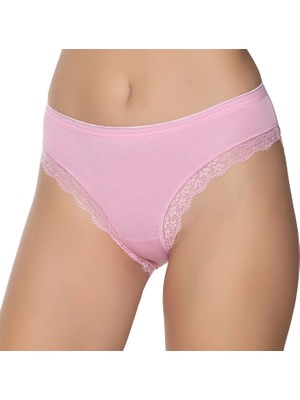 Gümüş 6094 12'li Kadın Likralı Ince Bel Paçası Dantel Bikini