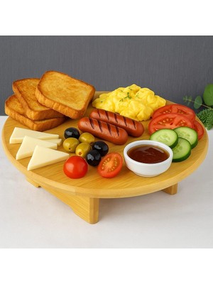 Starseven Bambu Ayaklı Doğrama Sunum Tahtası 32X32 cm