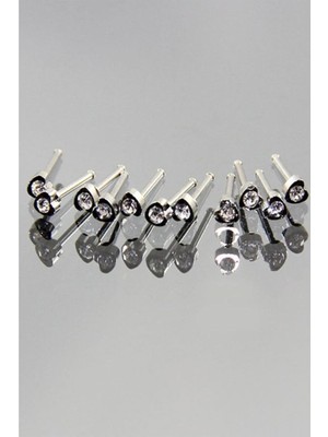 Starseven Rouge Kadın Gümüş Moulin Taşlı Şeklinde Hızma Piercing