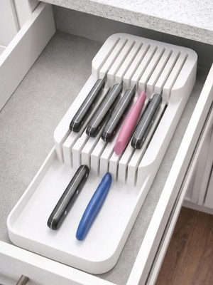 Starseven Beylini 18'li Standı Bıçaklık Tezgah Üstü Çekmece Içi Mutfak Düzenleyici Organizer Düze
