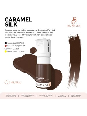 Starseven Biomaser Caramel Silk Pudra Profesyonel Kaş Pigmenti, 12ML, Ipeksi Yanık Karamel