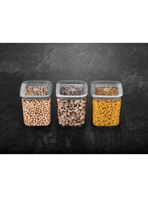 Starseven Sude Kare Saklama Kabı, 3X1000 ml