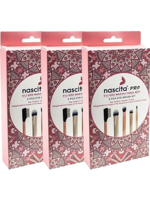 Starseven Professional Göz Makyaj 5' Li Fırça Seti x 3