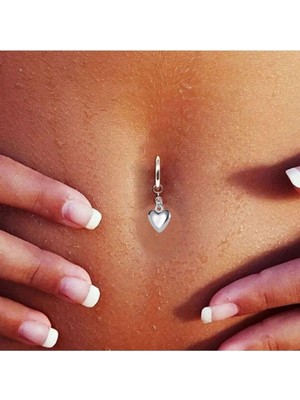 Starseven Deliksiz Sallantılı Çelik Göbek Piercing, Gümüş