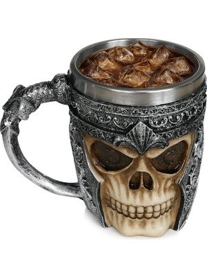 Starseven Birinci Sınıf 3D Kuru Kafa Fincan Paslanmaz Çelik Kahve, Çay, Cappuccino, Gibi Içecekler Için
