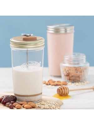 Starseven Kilner Fındık Sütü/badem Sütü Üretim Seti, Aksesuar Kapaklı 2 Kavanoz, 0,5 L
