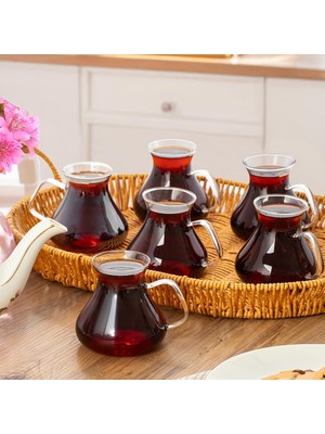 Starseven Porsima 16043 Ehl-I Keyf 6'lı Borosilikar Cam Çay Bardağı Seti 200 ml