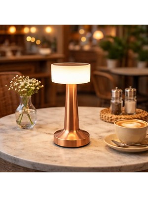 Starseven Şarjlı Masa Lambası Inci – Dokunmatik, 3 Renk Işık Modu, Dekoratif Abajur, LED Cafe Restoran M