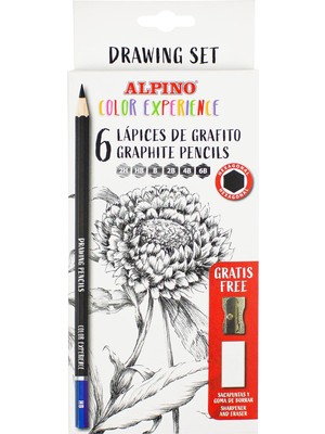 Starseven Alpino Color Experience 6 Grafit Kalem, Sanat Için + Kalemtıraş + Silgi | Profesyonel Çizim Kalemle