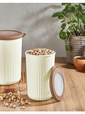 Starseven Vakumlu Saklama Kabı Silindir, Kumsal 1ltx6'lı