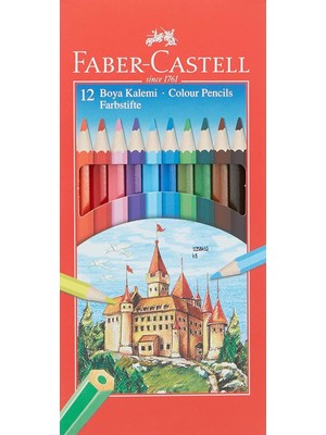 Starseven Faber-Castell Karton Kutu Renkli Boya Kalemi, 12 Renk, Yumuşak Renkler, Kolay Açılır, Kırı