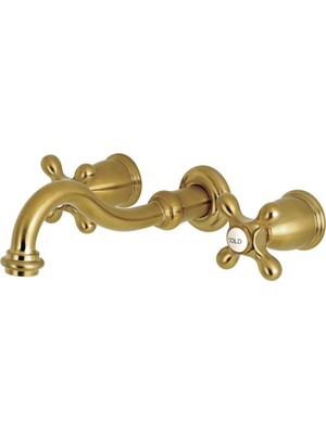 Starseven Brass KS3127AX 20,32 cm Merkezi Duvara Monte Gemi Lavabo Musluğu, Saten Pirinç, 7-