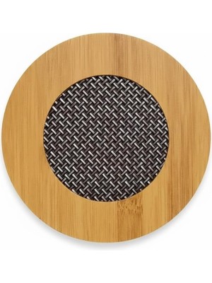 Starseven Yuvarlak Bambu Nihale – Metal Fileli, Isıya Dayanıklı Tencere Çaydanlık Altlığı (16,5 x 16,5 Cm)
